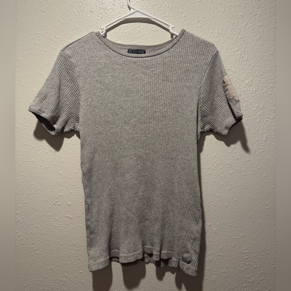 Polo Jeans by Ralph Lauren Gray Ribbed T-Shirt